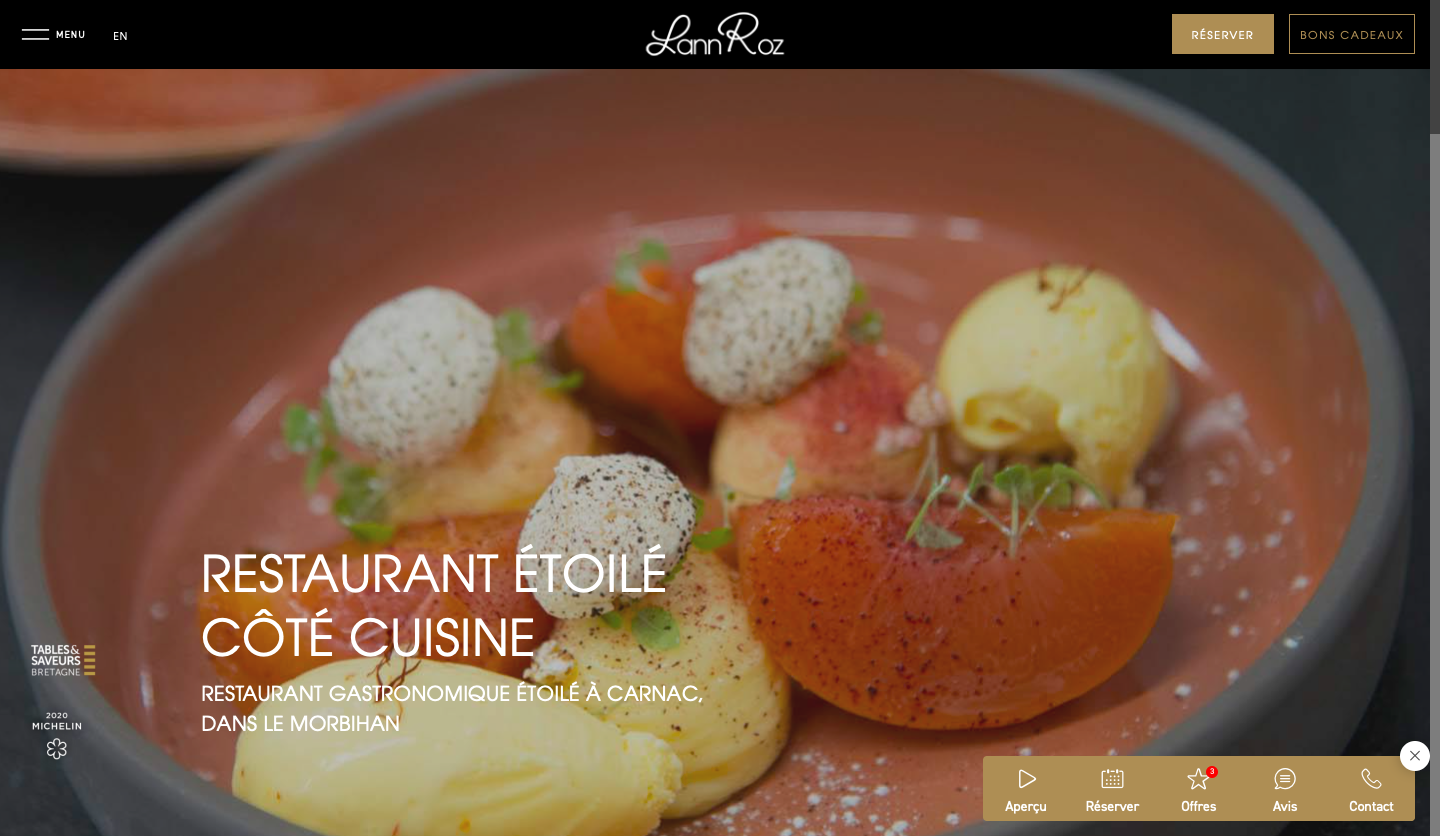 Site internet Côté Cuisine -Lann Roz